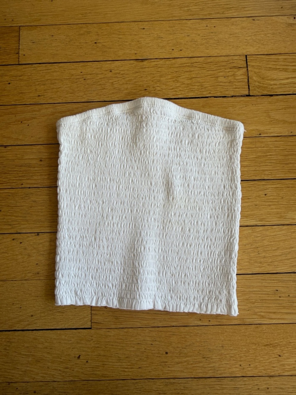 Garage White Smocked Tube Top